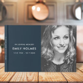 Bij het opslaan van geheugen | Navy Blue Modern Me Gastenboek