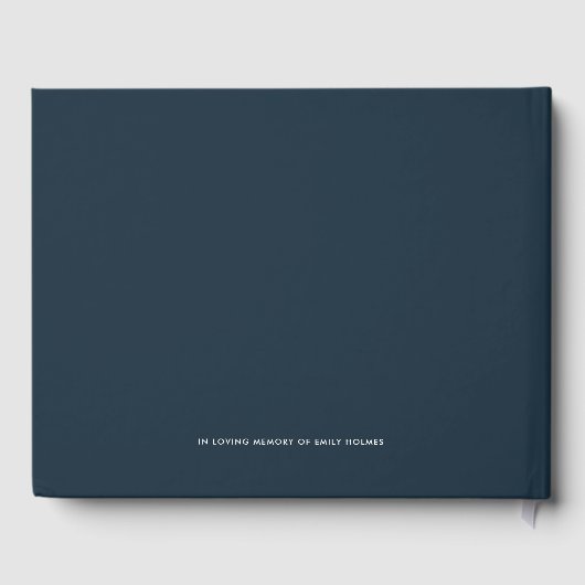 Bij het opslaan van geheugen | Navy Blue Modern Me Gastenboek (Achterkant)