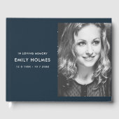 Bij het opslaan van geheugen | Navy Blue Modern Me Gastenboek (Voorkant)