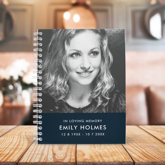 Bij het opslaan van geheugen | Navy Blue Modern Me Notitieboek