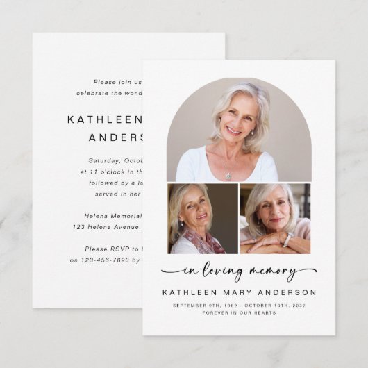 Bij het opslaan van geheugen | Photo Arch Funeral  Kaart (Voorkant / Achterkant)