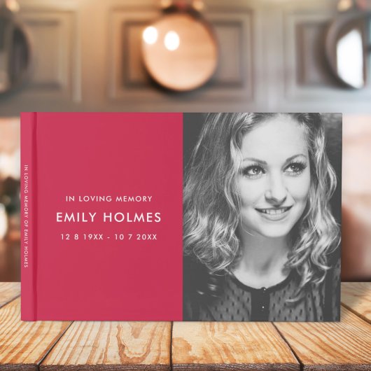 Bij het opslaan van geheugen | Roze herdenkingsfot Gastenboek