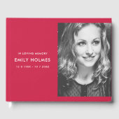 Bij het opslaan van geheugen | Roze herdenkingsfot Gastenboek (Voorkant)