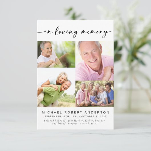 Bij het opslaan van geheugen | Vier fotocollage-be Bedankkaart (Staand voorkant)