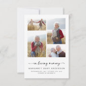 Bij het opslaan van geheugen | Vier foto's begrafe Kaart (Voorkant)