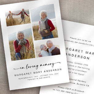 Bij het opslaan van geheugen   Vier foto's begrafe Kaart