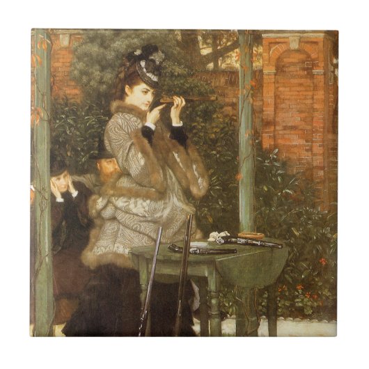 Bij het Rifle-bereik door James Tissot, kunst Tegeltje (Voorkant)