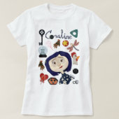 Bij het roze paleis patroon van onderdelen t-shirt (Design voorkant)