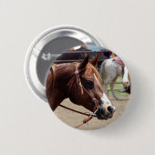 Bij het Show van de paarden Ronde Button 5,7 Cm (Voorkant /achterkant)