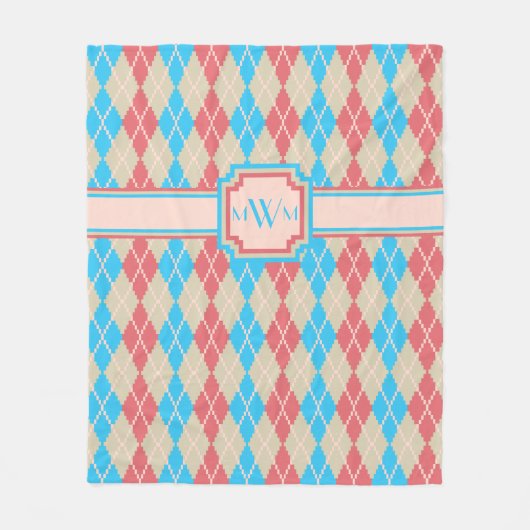 Bij het strand Argyle Fleece Deken (Voorkant)