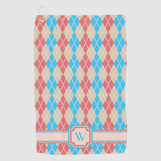 Bij het strand Argyle Golf Handdoek (Voorkant)