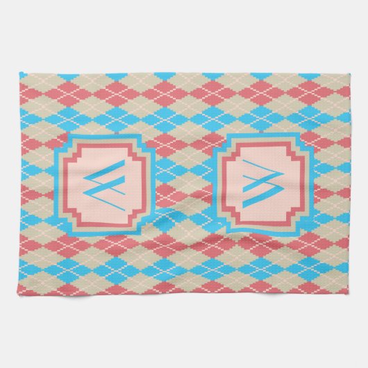 Bij het strand Argyle keukenhanddoek (Horizontaal)