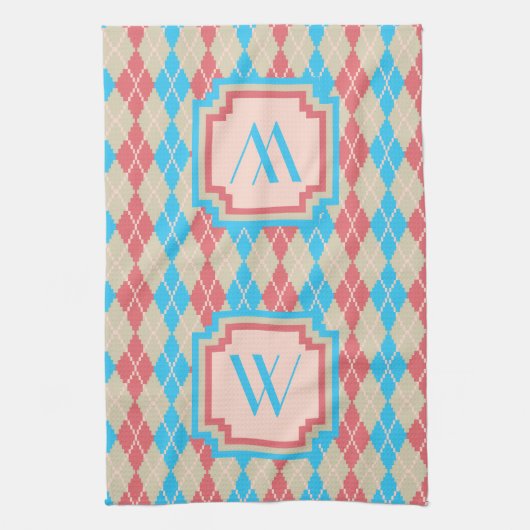 Bij het strand Argyle keukenhanddoek (Verticaal)