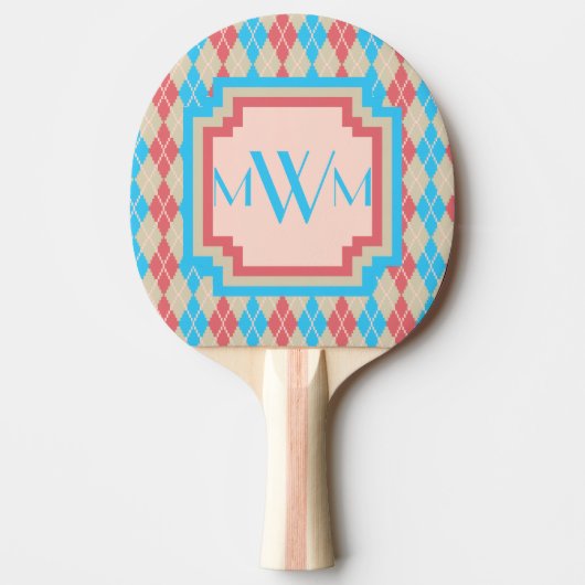 Bij het strand Argyle Ping Pong Paddle Tafeltennisbatje (Voorkant)
