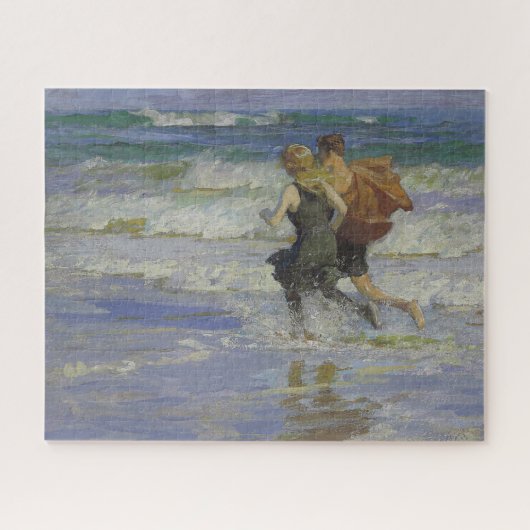 Bij het strand (door Edward Henry Potthast) Legpuzzel (Horizontaal)
