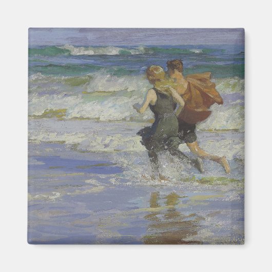 Bij het strand (door Edward Henry Potthast) Magneet (Voorkant)