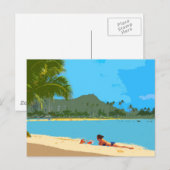 Bij het strand in Hawaï! Briefkaart (Voorkant / Achterkant)