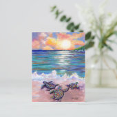 Bij het strand met Baby-Zeeen Briefkaart (Staand voorkant)