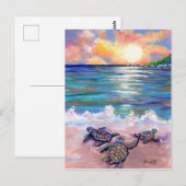 Bij het strand met Baby-Zeeen Briefkaart (Voorkant / Achterkant)