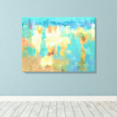 Bij het strand Modern Blockism Abstract kunstwerk Canvas Afdruk (Insitu (Houten vloer))