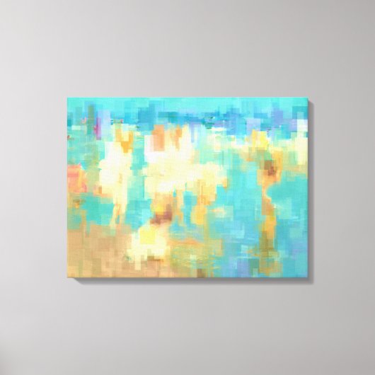 Bij het strand Modern Blockism Abstract kunstwerk Canvas Afdruk (Voorkant)