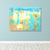 Bij het strand Modern Blockism Abstract kunstwerk Canvas Afdruk (Insitu (Houten vloer))