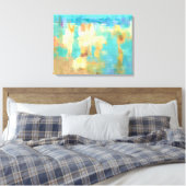 Bij het strand Modern Blockism Abstract kunstwerk Canvas Afdruk (Insitu (Slaapkamer))