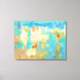 Bij het strand Modern Blockism Abstract kunstwerk Canvas Afdruk