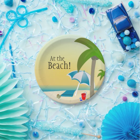Bij het strand. partijborden papieren bordje (Feest)