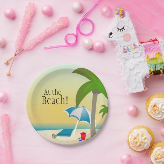 Bij het strand. partijborden papieren bordje (Feest)