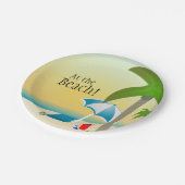 Bij het strand. partijborden papieren bordje (Gekanteld)