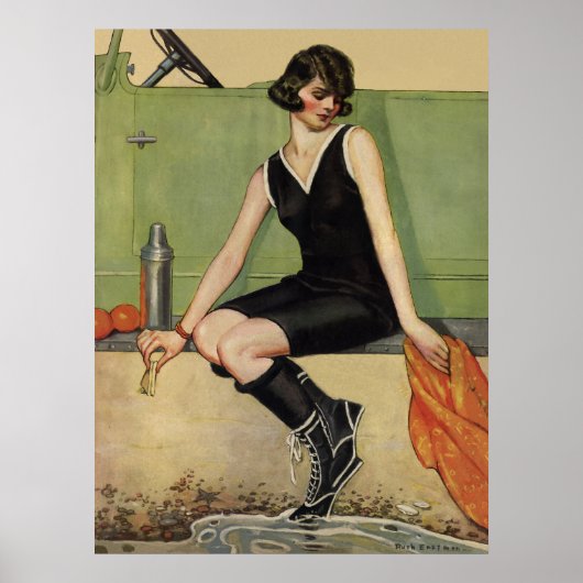 Bij het strand poster (Voorkant)