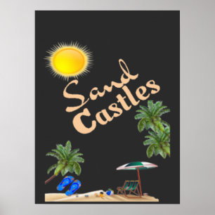 Bij het strand poster