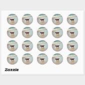 Bij het strand ronde sticker (Vel)