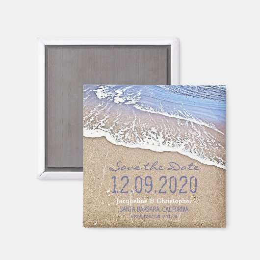 Bij het strand Save the Date magneet (Voorkant / Achterkant)