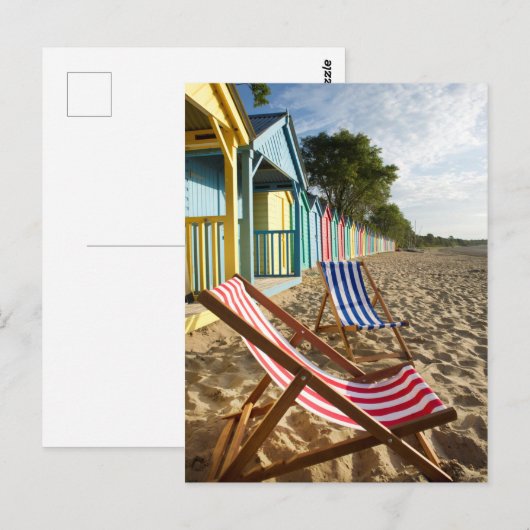 Bij het strand | Striped Beach Chairs Briefkaart (Voorkant / Achterkant)
