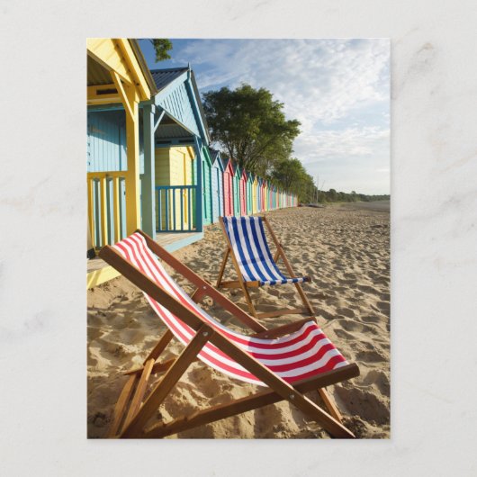 Bij het strand | Striped Beach Chairs Briefkaart (Voorkant)