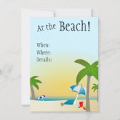 Bij het strand. uitnodiging (Voorkant)