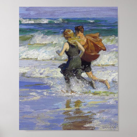 Bij het strand van Edward Henry Potthast Poster (Voorkant)