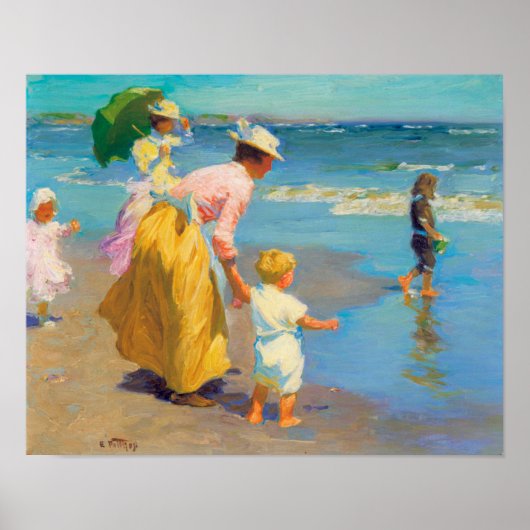 Bij het strand van Edward Potthast art Poster (Voorkant)