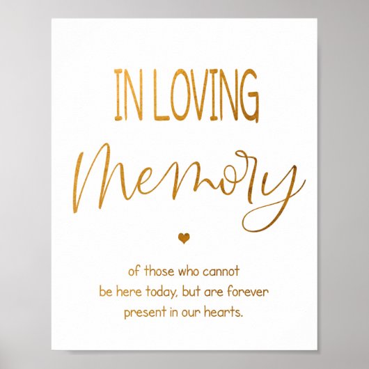 Bij het trouwbord 8 x 10 poster van Loving Memory (Voorkant)