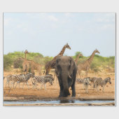 Bij het watergat cadeaupapier (Vlak)