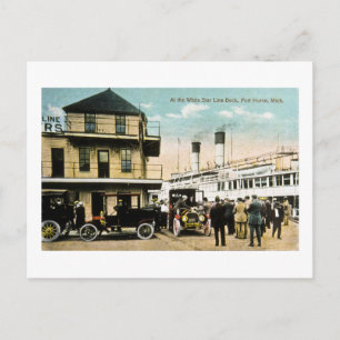 Bij het witte Dok van de Ster, Haven Huron, MI Briefkaart