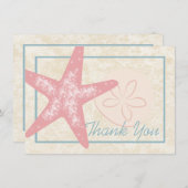 Bij het Zee Bedankt Flat Kaart (Voorkant / Achterkant)