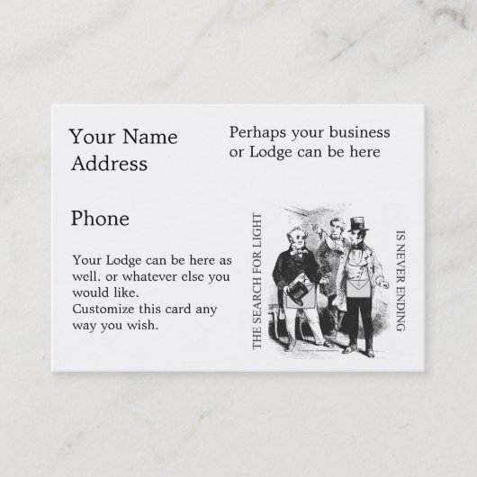 Bij het zoeken naar licht visitekaartje (Voorkant)