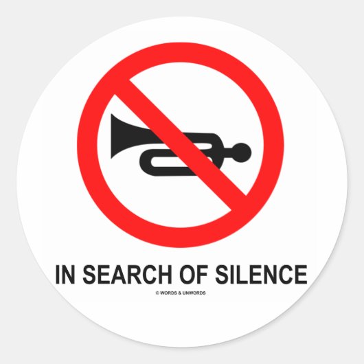 Bij het zoeken naar stilte (seignage) ronde sticker (Voorkant)