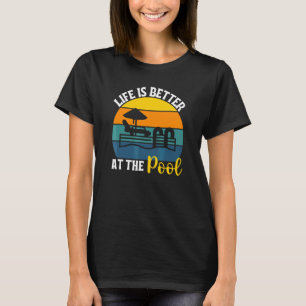 Bij het zwembad voor vrouwen Cabana-jongen en zwem T-shirt