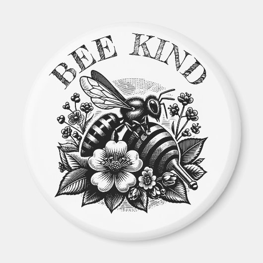 bij | " Honey and Flowers Quote Magneet (Voorkant)