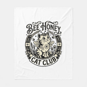 Bij Honey Kat Grappige Kat Grafisch - Bij Honey Ka Fleece Deken