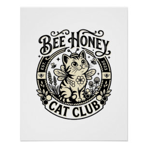 Bij Honey Kat Grappige Kat Grafisch - Bij Honey Ka Perfect Poster